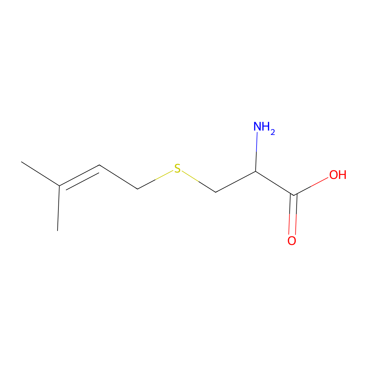 2-Amino-3-[(3-methylbut-2-en-1-yl)sulfanyl]propanoic acid molecular structure, CAS 1396966-61-2