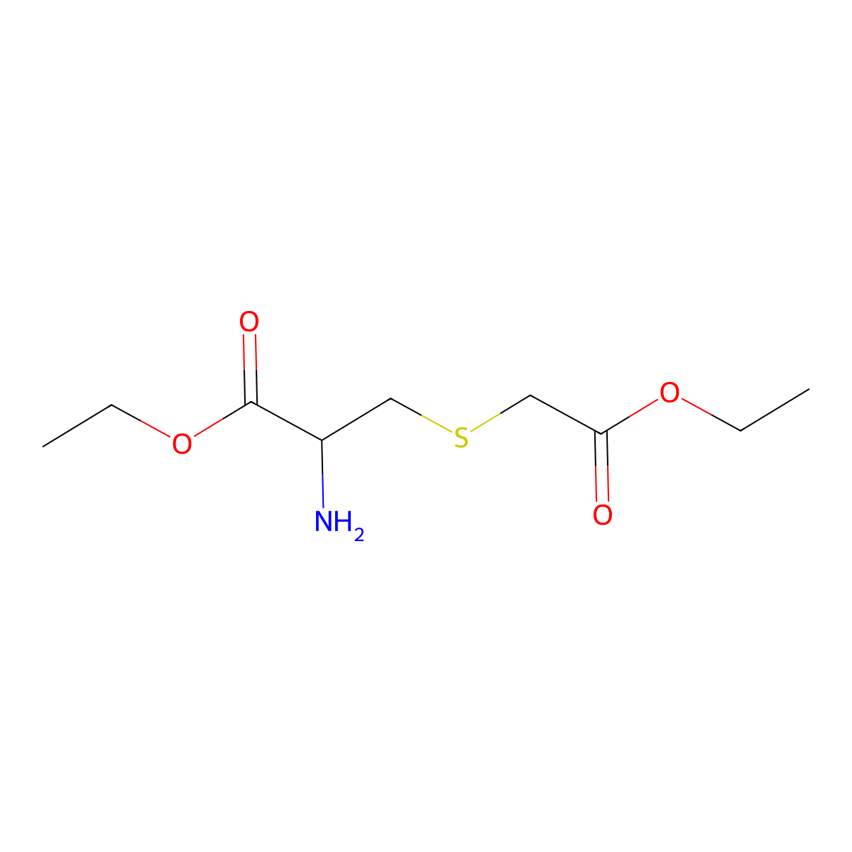 Ethyl 2-amino-3-[(2-ethoxy-2-oxoethyl)sulfanyl]propanoate molecular structure, CAS 1396966-72-5