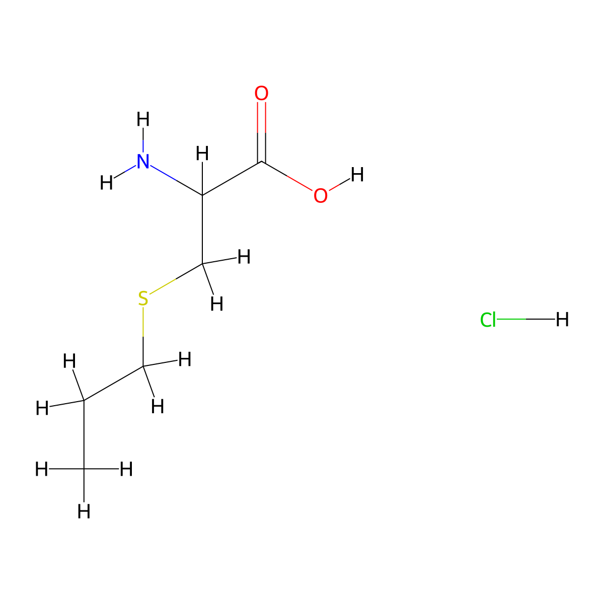 2-Amino-3-(propylsulfanyl)propanoic acid hydrochloride molecular structure, CAS 1396966-74-7