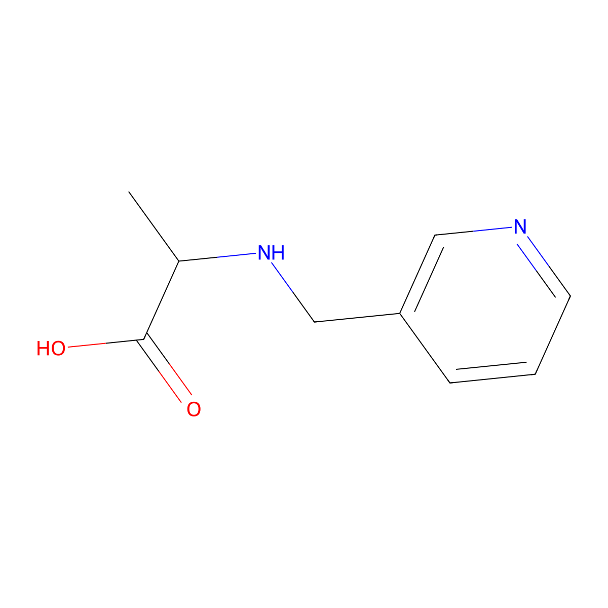 2-{[(Pyridin-3-yl)methyl]amino}propanoic acid molecular structure, CAS 1396966-76-9
