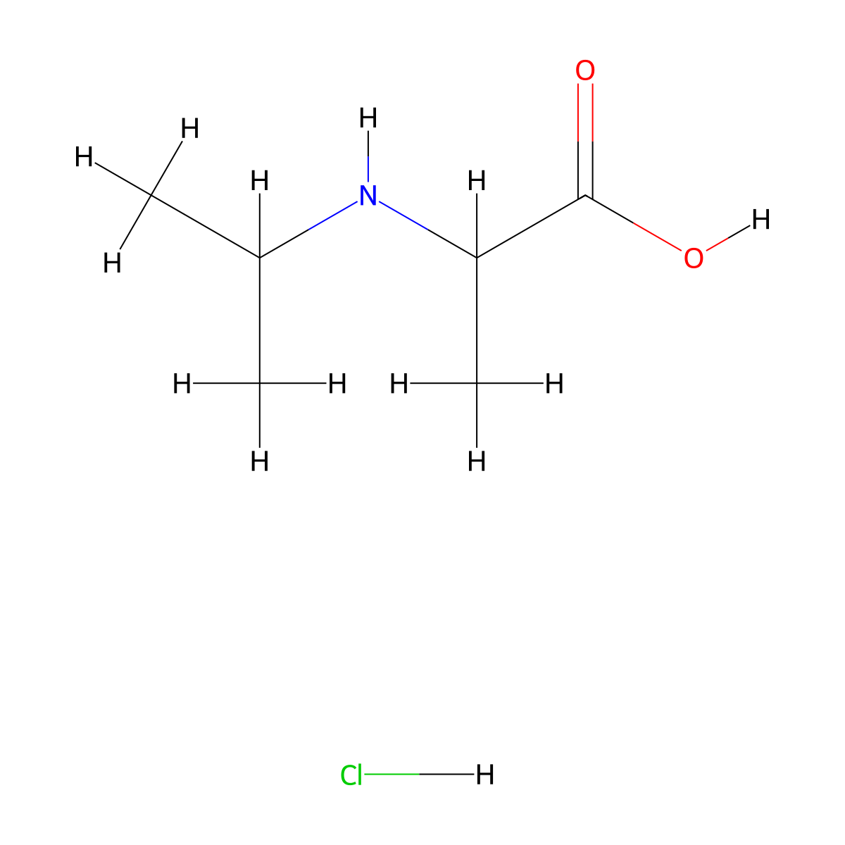 2-[(Propan-2-yl)amino]propanoic acid hydrochloride molecular structure, CAS 1396966-78-1