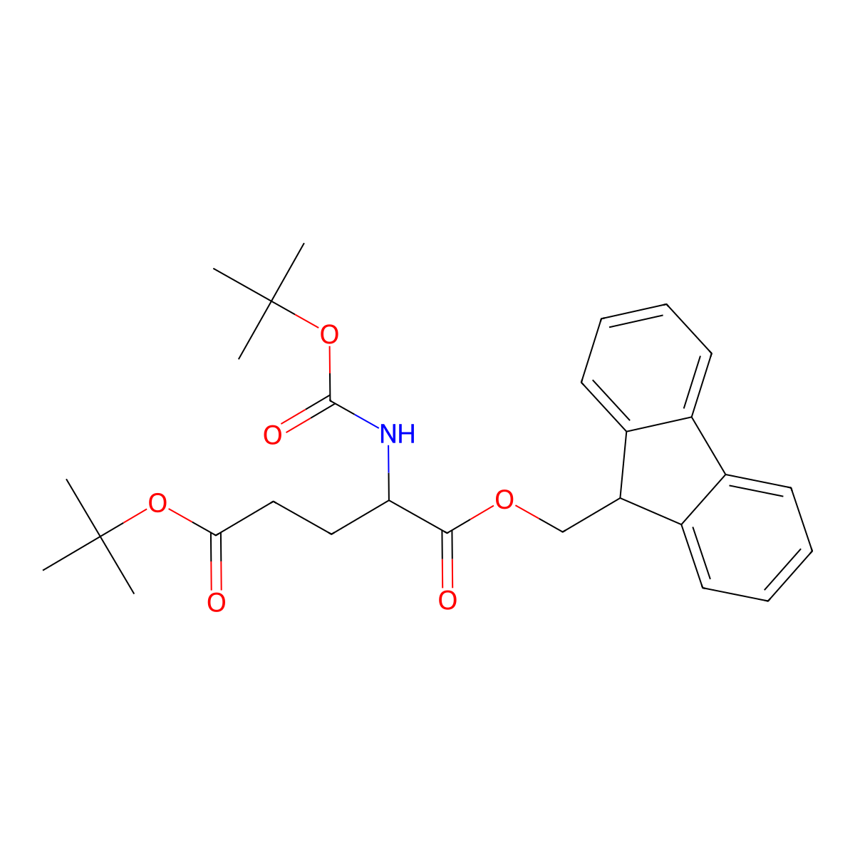 5-tert-butyl 1-(9H-fluoren-9-ylmethyl) N-(tert-butoxycarbonyl)glutamate molecular structure, CAS 1396966-84-9