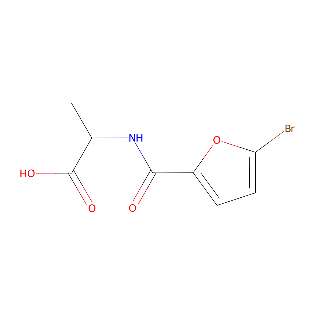 2-[(5-Bromofuran-2-yl)formamido]propanoic acid molecular structure, CAS 1396966-85-0