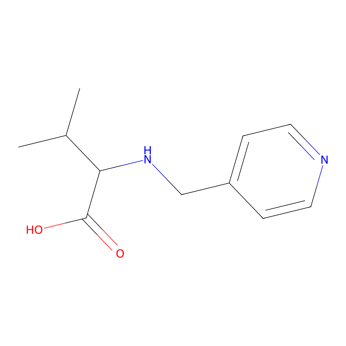 3-Methyl-2-[(pyridin-4-ylmethyl)amino]butanoic acid molecular structure, CAS 1396966-95-2