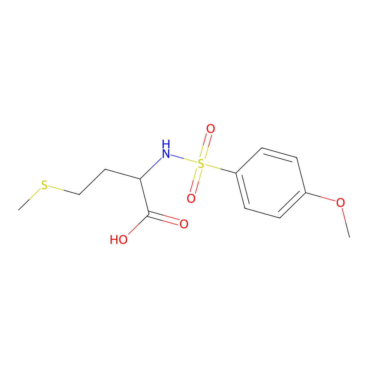 2-(4-Methoxybenzenesulfonamido)-4-(methylsulfanyl)butanoic acid molecular structure, CAS 1396967-23-9