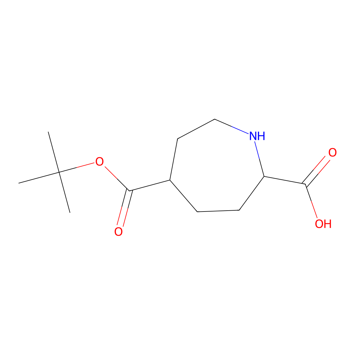 5-(tert-Butoxycarbonyl)azepane-2-carboxylic acid molecular structure, CAS 1396967-31-9