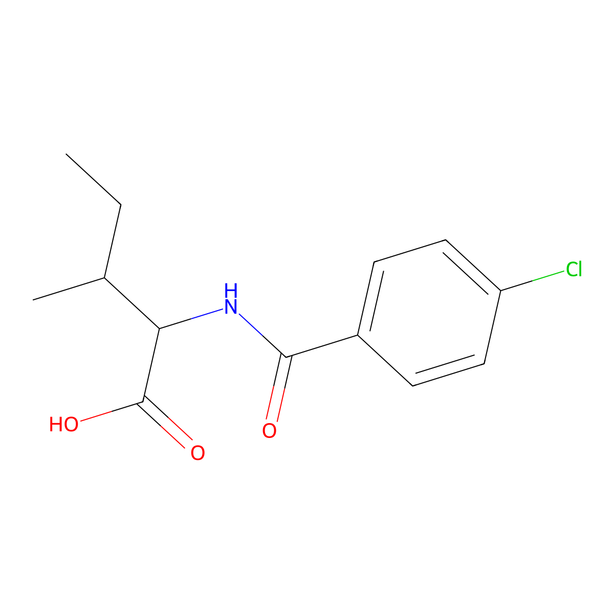 2-[(4-Chlorophenyl)formamido]-3-methylpentanoic acid molecular structure, CAS 1396967-36-4