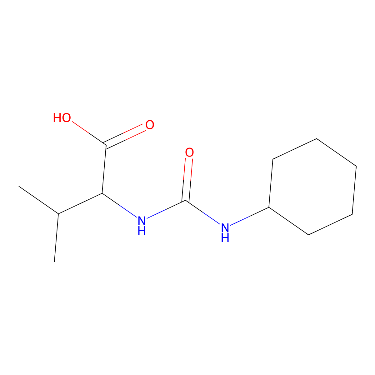 2-[(Cyclohexylcarbamoyl)amino]-3-methylbutanoic acid molecular structure, CAS 1396967-38-6