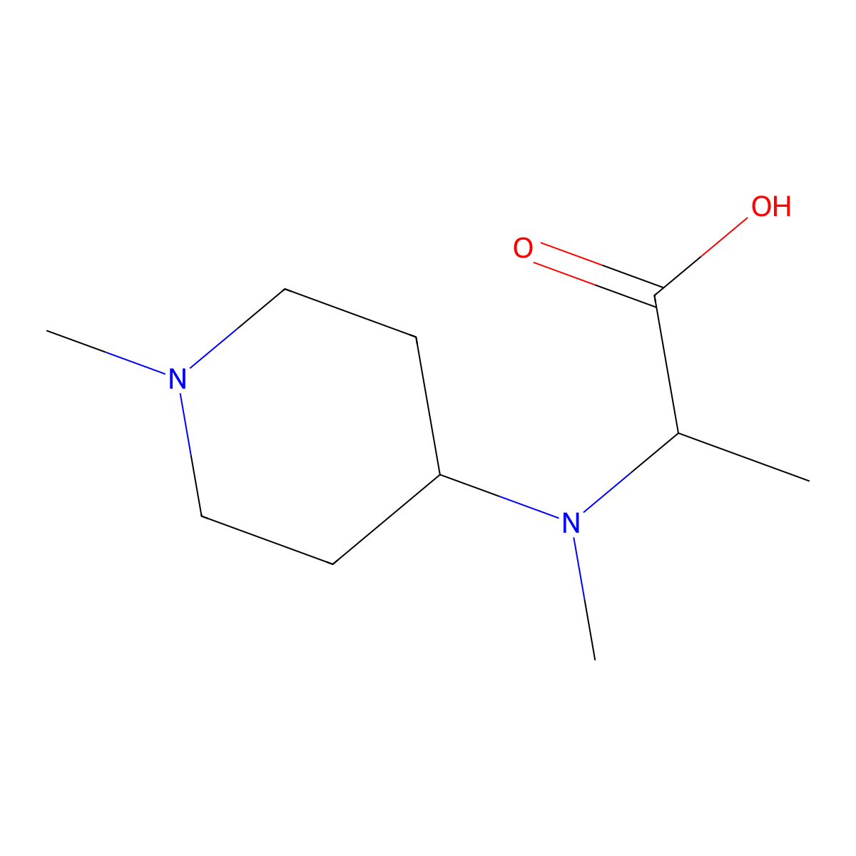 N-methyl-N-(1-methylpiperidin-4-yl)alanine molecular structure, CAS 1396967-39-7