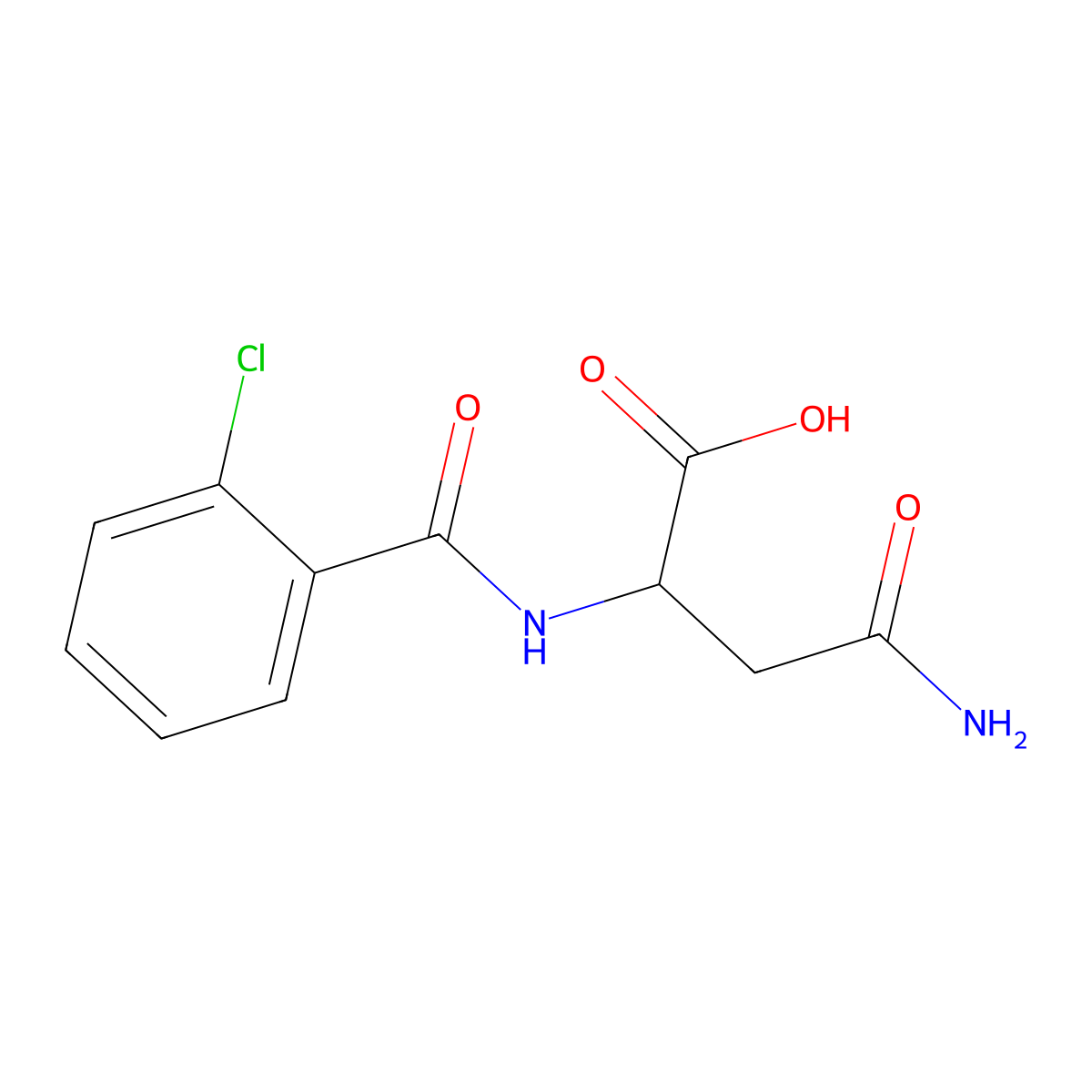3-Carbamoyl-2-[(2-chlorophenyl)formamido]propanoic acid molecular structure, CAS 1396967-59-1