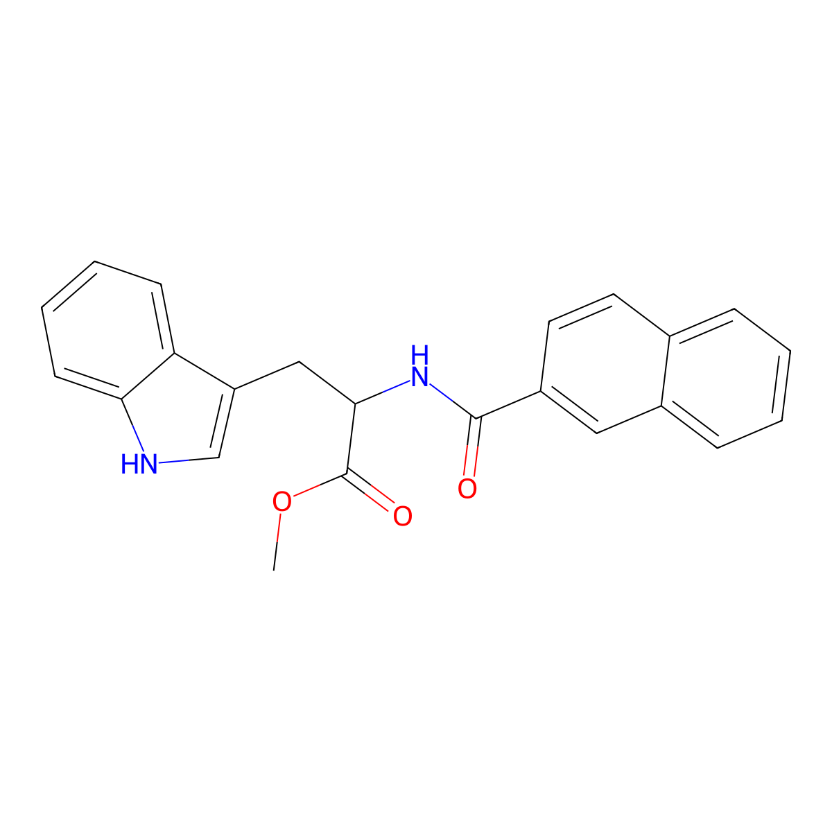 methyl 3-(1H-indol-3-yl)-2-(naphthalen-2-ylformamido)propanoate molecular structure, CAS 1396968-43-6