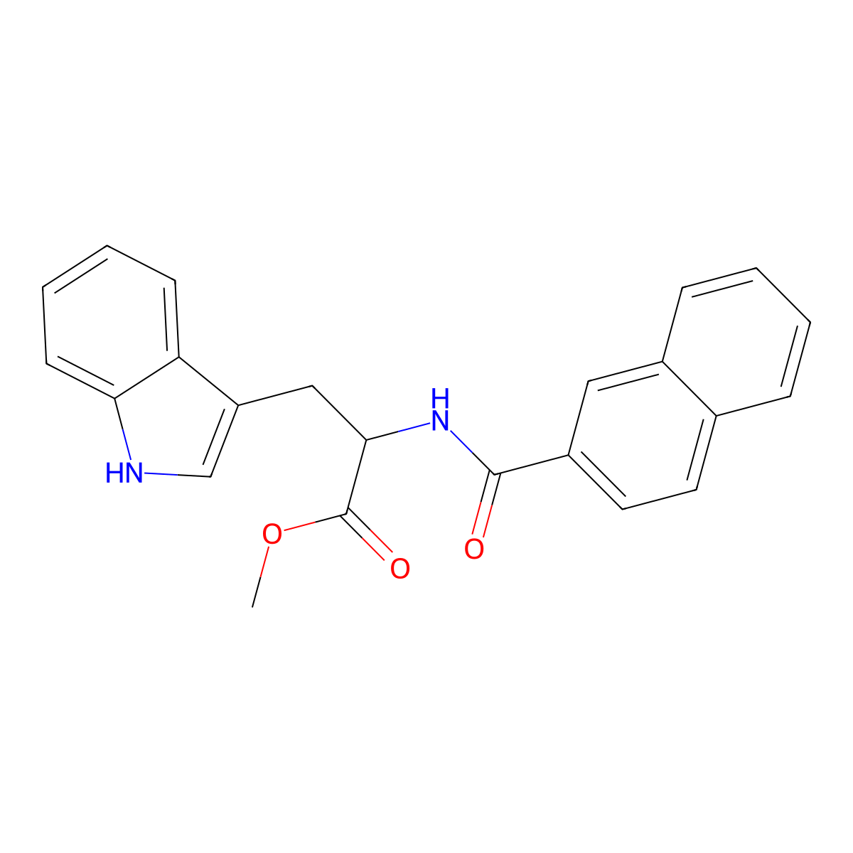 methyl 3-(1H-indol-3-yl)-2-(naphthalen-2-ylformamido)propanoate molecular structure, CAS 1396968-43-6