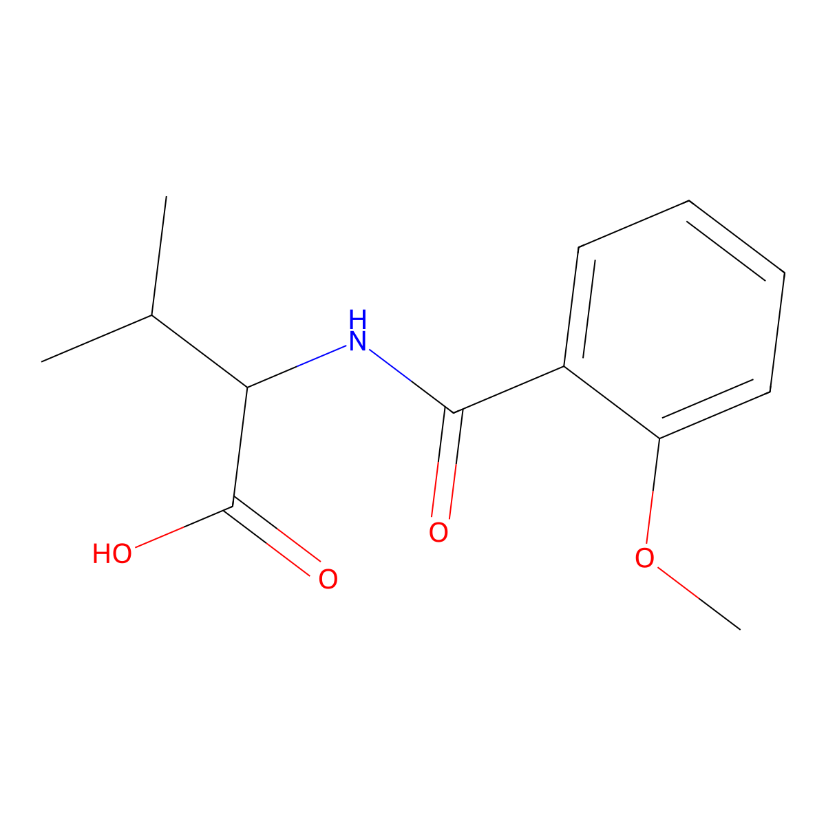 2-((2-Methoxyphenyl)formamido)-3-methylbutanoic acid molecular structure, CAS 1396968-87-8