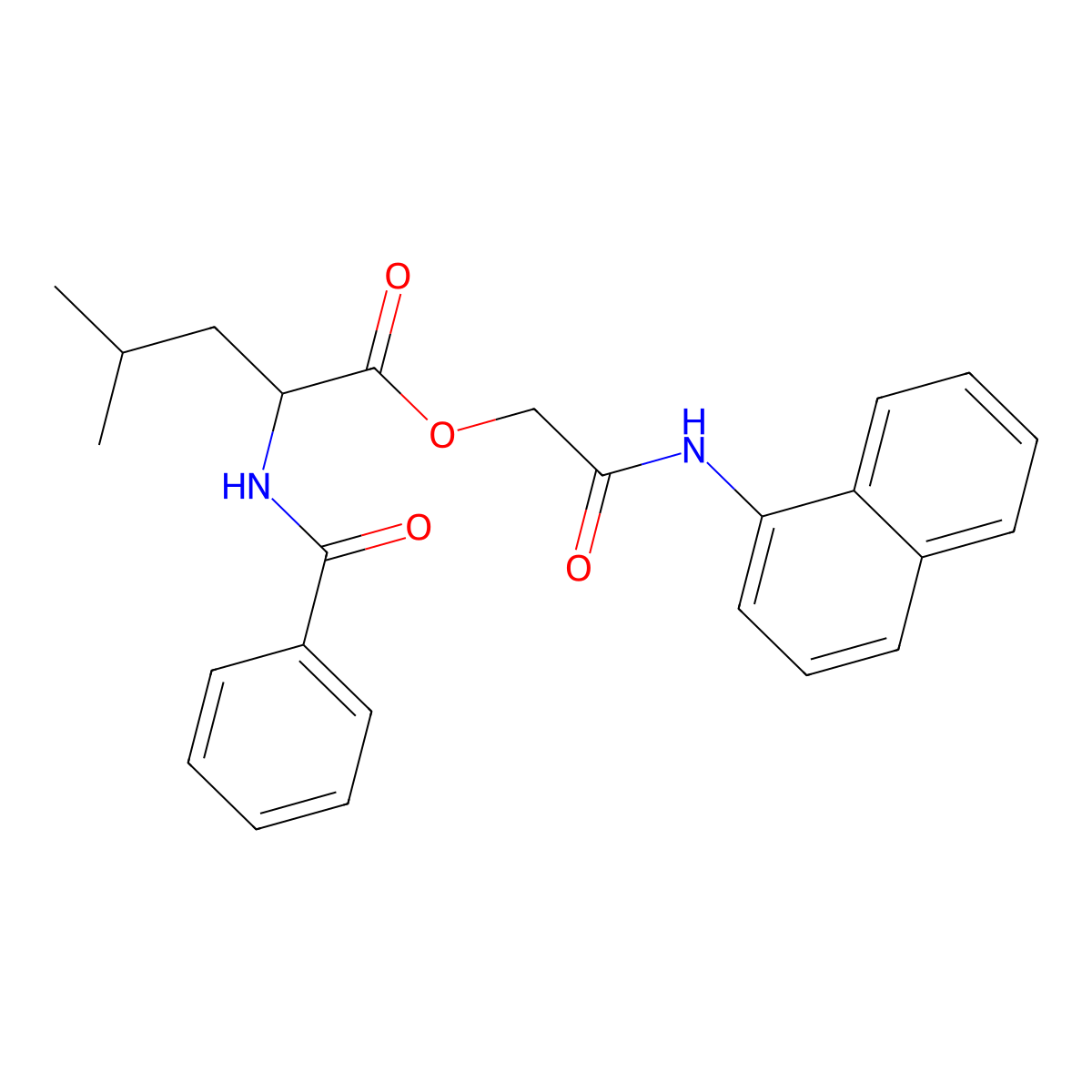 2-(naphthalen-1-ylamino)-2-oxoethyl N-(phenylcarbonyl)leucinate molecular structure, CAS 1396968-99-2