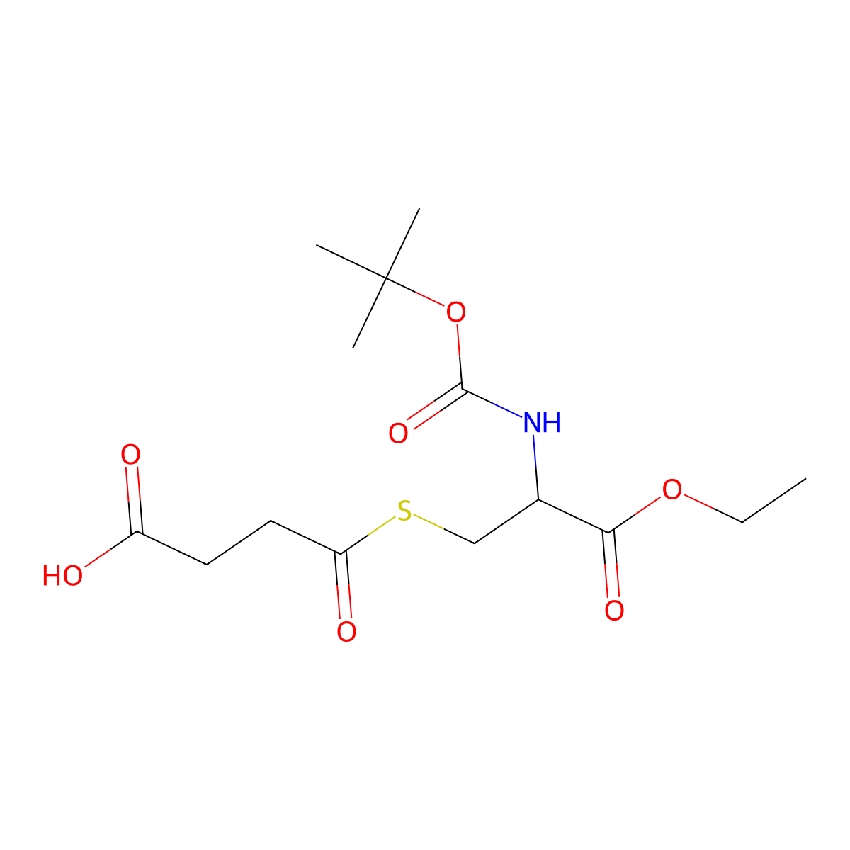 4-({2-[(Tert-butoxycarbonyl)amino]-3-ethoxy-3-oxopropyl}sulfanyl)-4-oxobutanoic acid molecular structure, CAS 1396969-11-1