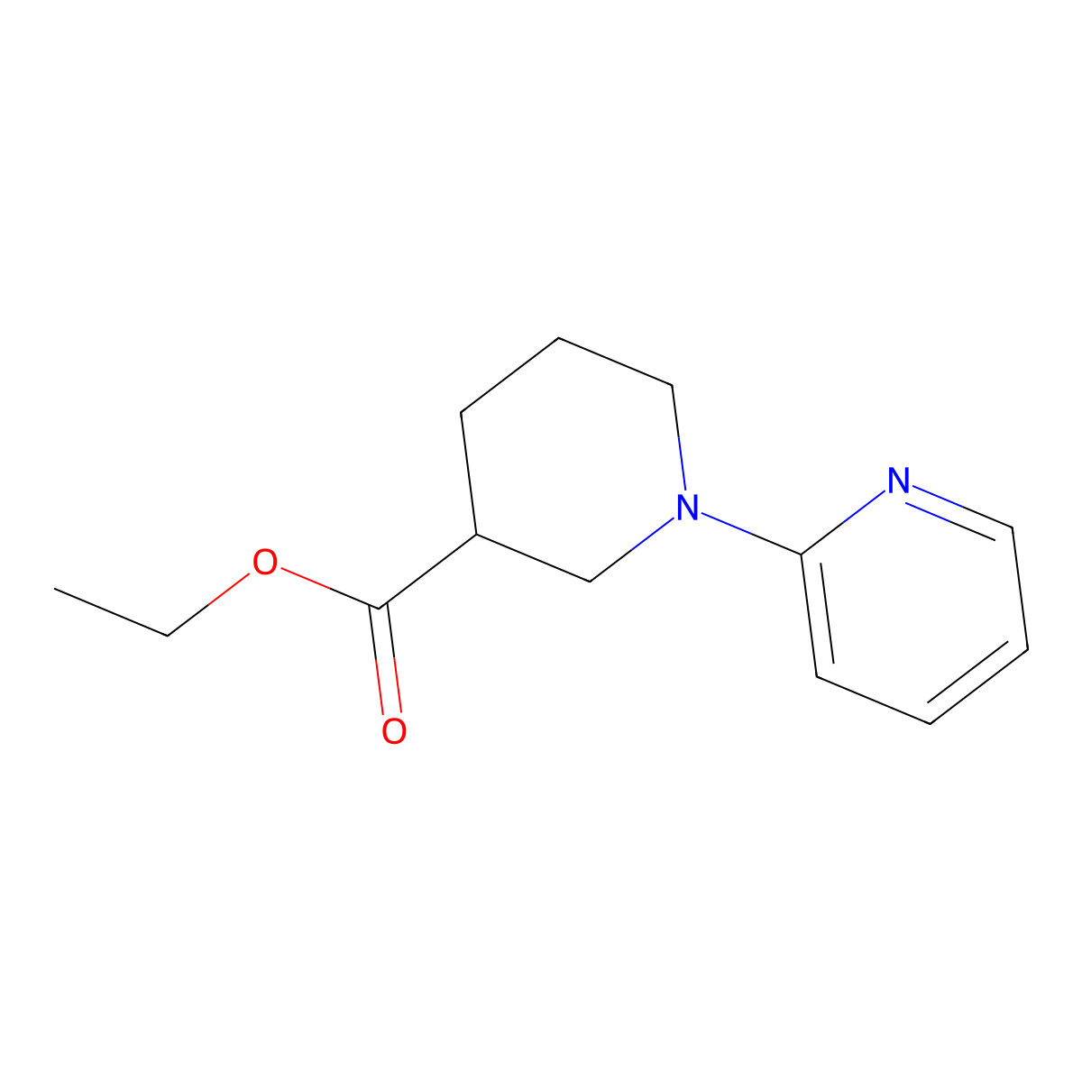 Ethyl 1-(pyridin-2-yl)piperidine-3-carboxylate molecular structure, CAS 1396971-01-9