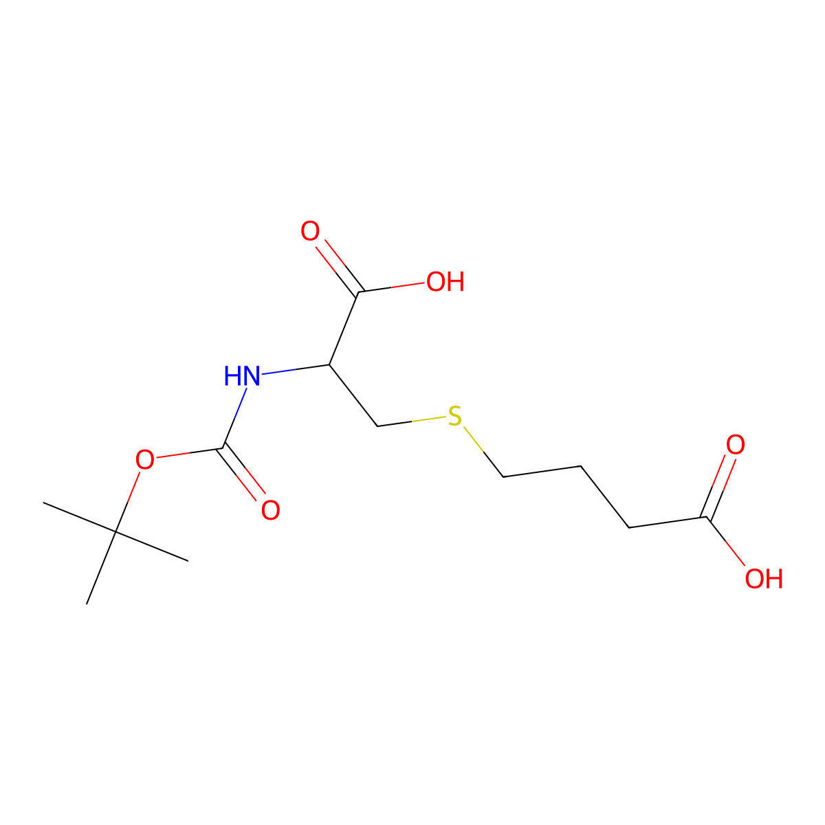 4-({2-[(Tert-butoxycarbonyl)amino]-2-carboxyethyl}sulfanyl)butanoic acid molecular structure, CAS 1396971-27-9