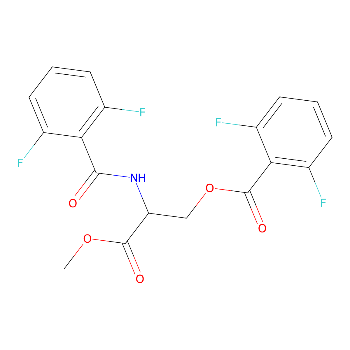 2-[(2,6-Difluorobenzoyl)amino]-3-methoxy-3-oxopropyl 2,6-difluorobenzenecarboxylate molecular structure, CAS 1396971-90-6