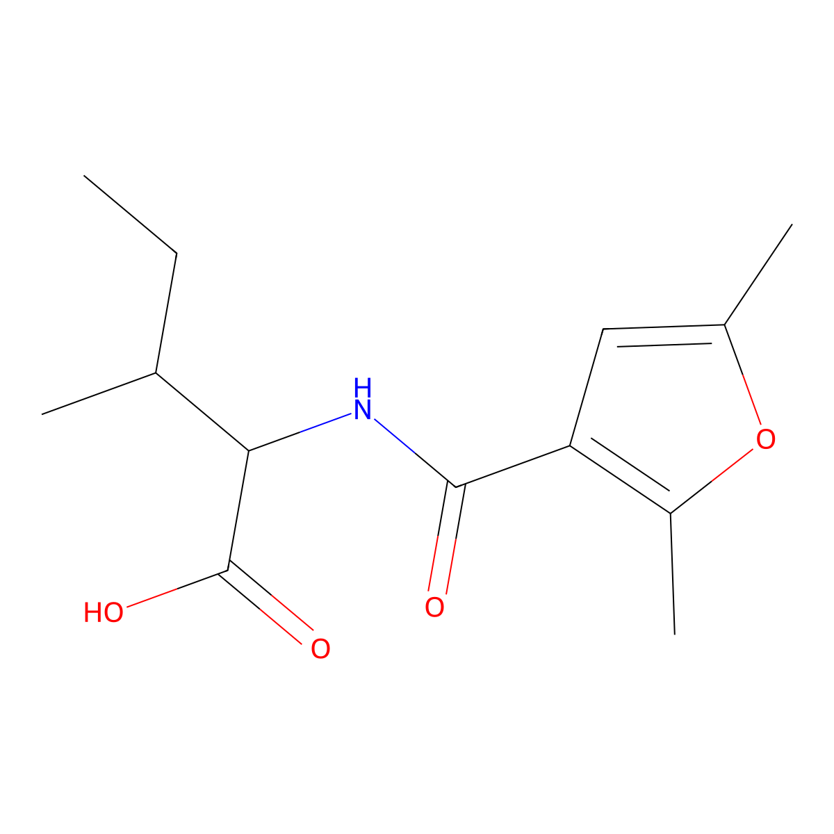 2-[(2,5-Dimethyl-furan-3-carbonyl)-amino]-3-methyl-pentanoic acid molecular structure, CAS 1396972-27-2