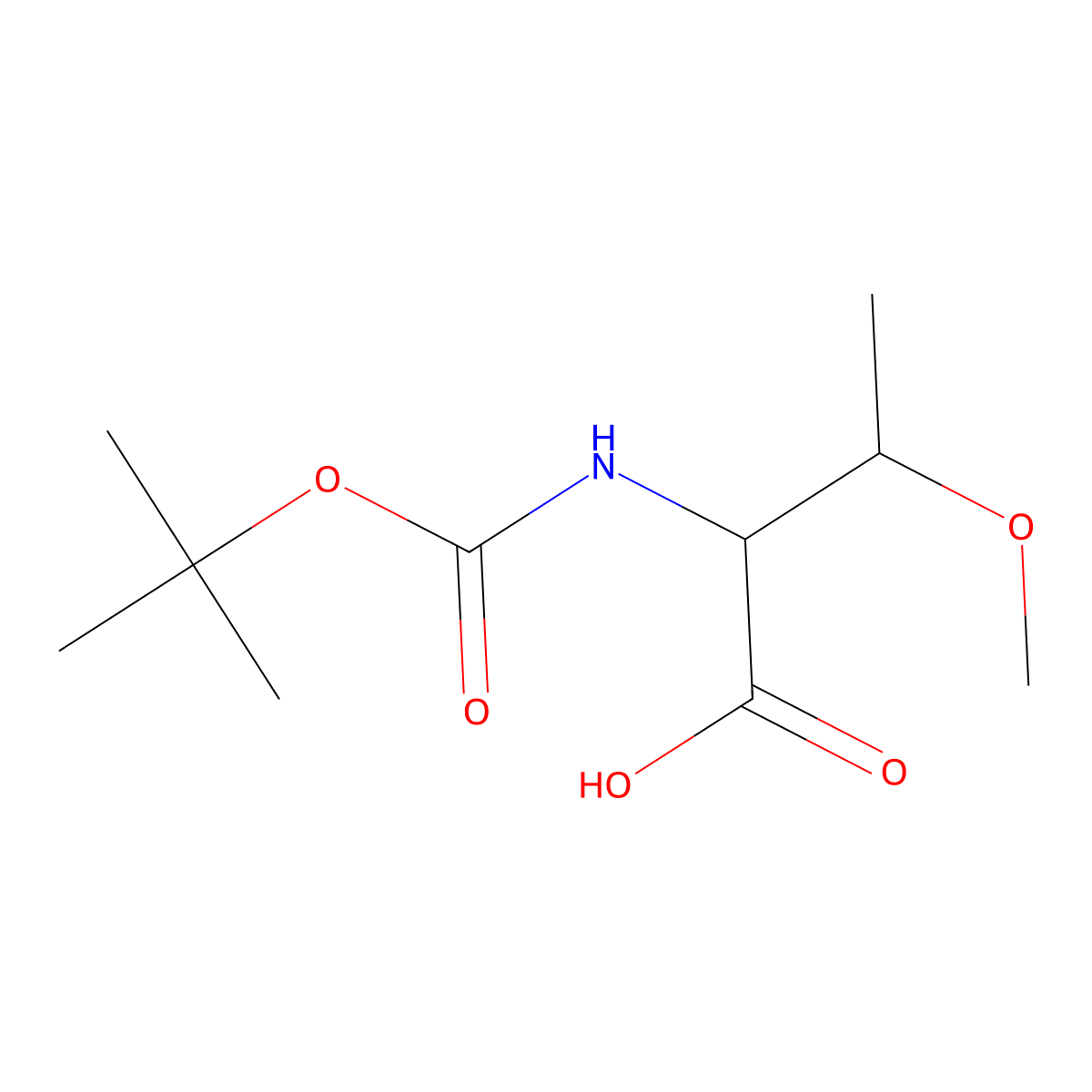 Boc-2-amino-3-methoxybutanoic acid molecular structure, CAS 1396972-31-8
