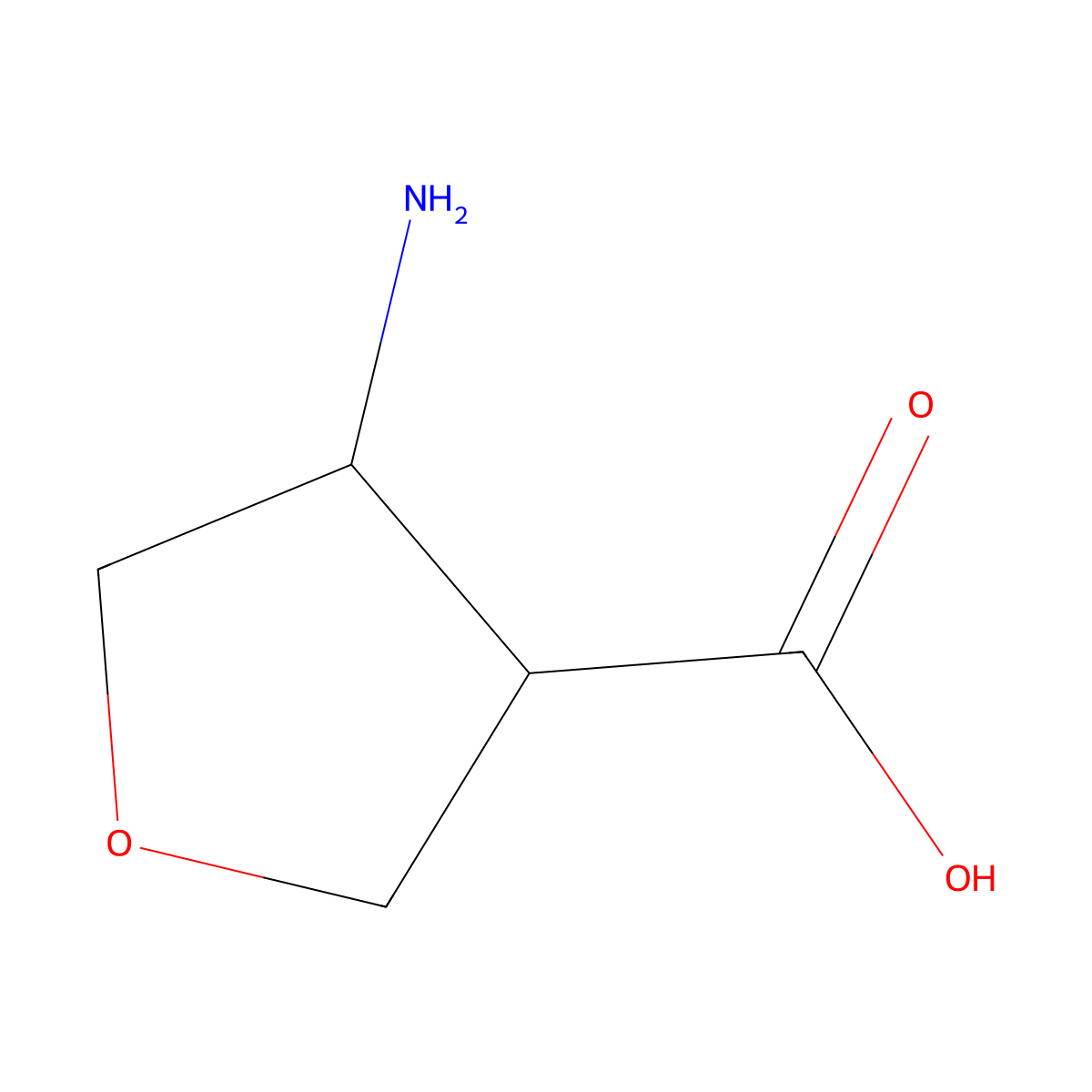 4-Aminotetrahydrofuran-3-carboxylic acid molecular structure, CAS 1396972-35-2