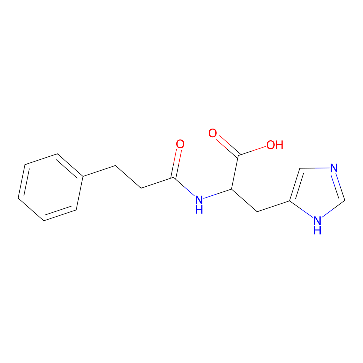 3-(1H-imidazol-4-yl)-2-(3-phenylpropanamido)propanoic acid molecular structure, CAS 1396972-76-1