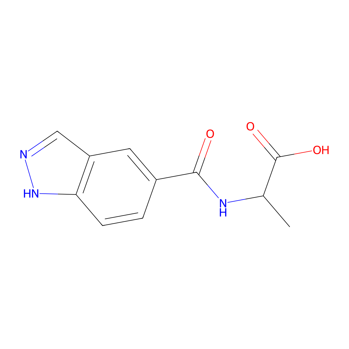 2-[(1H-indazol-5-yl)formamido]propanoic acid molecular structure, CAS 1396973-36-6