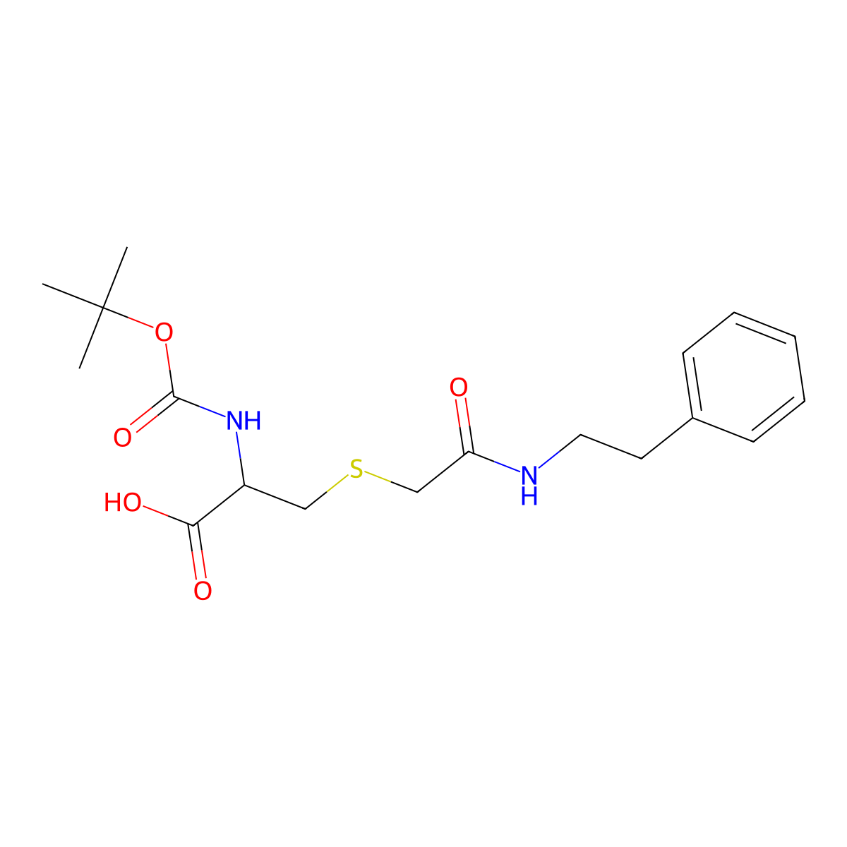 2-[(Tert-butoxycarbonyl)amino]-3-{[2-oxo-2-(phenethylamino)ethyl]sulfanyl}propanoic acid molecular structure, CAS 1396978-94-1
