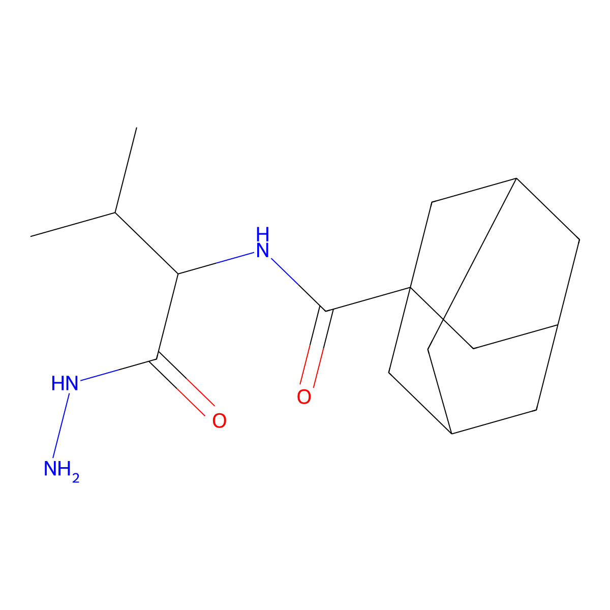 N-[1-(hydrazinecarbonyl)-2-methylpropyl]adamantane-1-carboxamide molecular structure, CAS 1396979-83-1