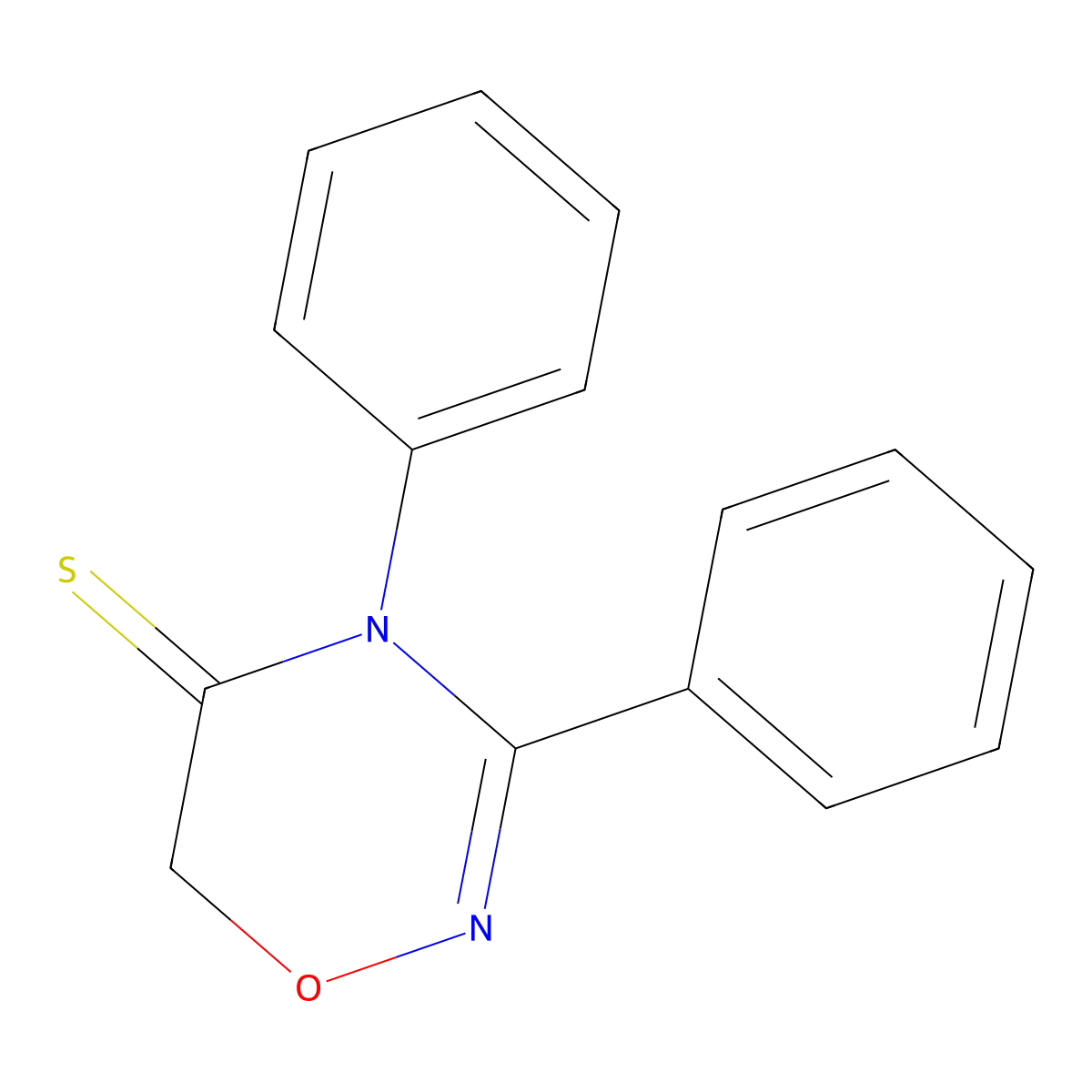 4H-1,2,4-Oxadiazine-5(6H)-thione, 3,4-diphenyl- molecular structure, CAS 139698-08-1