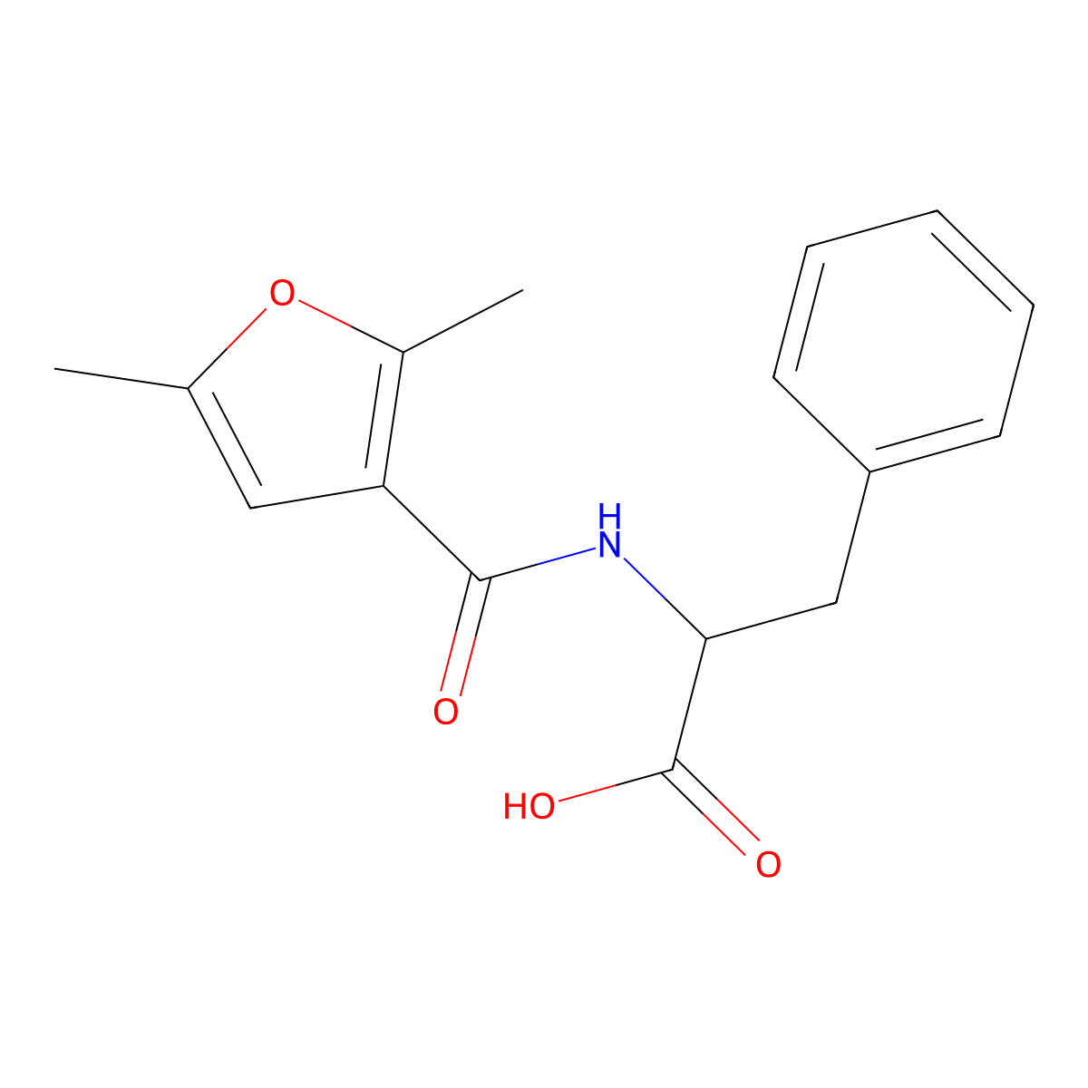 2-[(2,5-Dimethyl-furan-3-carbonyl)-amino]-3-phenyl-propionic acid molecular structure, CAS 1396980-00-9