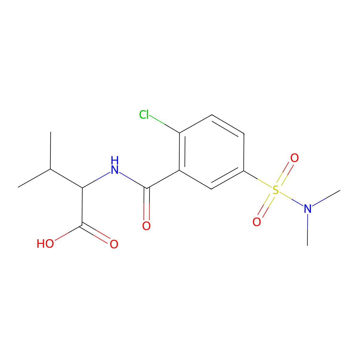2-{[2-Chloro-5-(dimethylsulfamoyl)phenyl]formamido}-3-methylbutanoic acid molecular structure, CAS 1396980-30-5