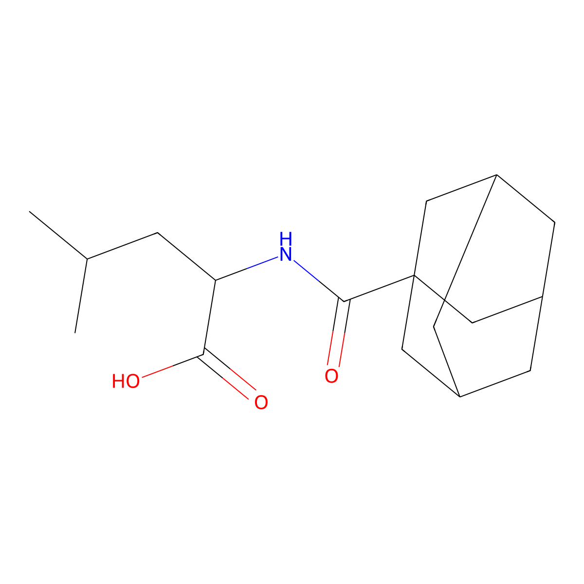2-[(1-Adamantylcarbonyl)amino]-4-methylpentanoic acid molecular structure, CAS 1396980-32-7