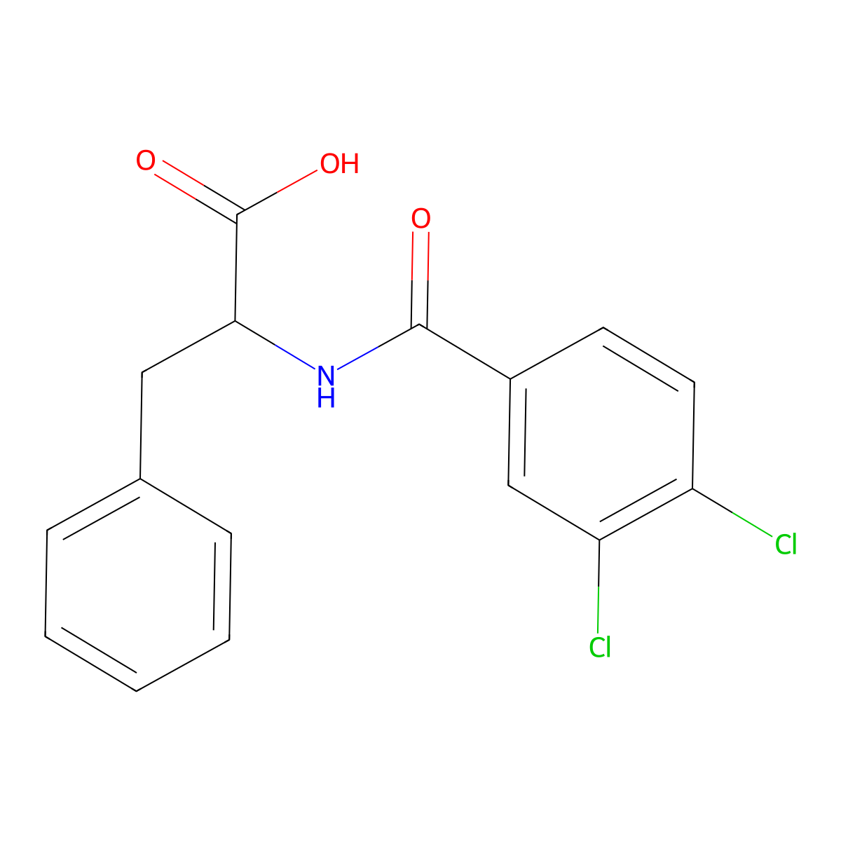 2-[(3,4-Dichlorobenzoyl)amino]-3-phenylpropanoic acid molecular structure, CAS 1396980-63-4