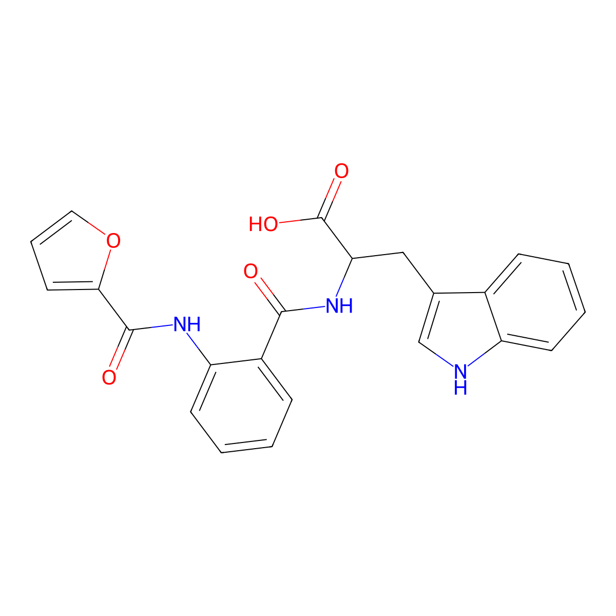 N-({2-[(furan-2-ylcarbonyl)amino]phenyl}carbonyl)tryptophan molecular structure, CAS 1396986-83-6