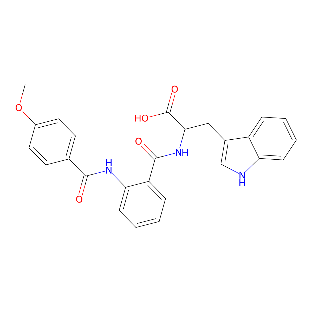 N-[(2-{[(4-methoxyphenyl)carbonyl]amino}phenyl)carbonyl]tryptophan molecular structure, CAS 1396987-06-6