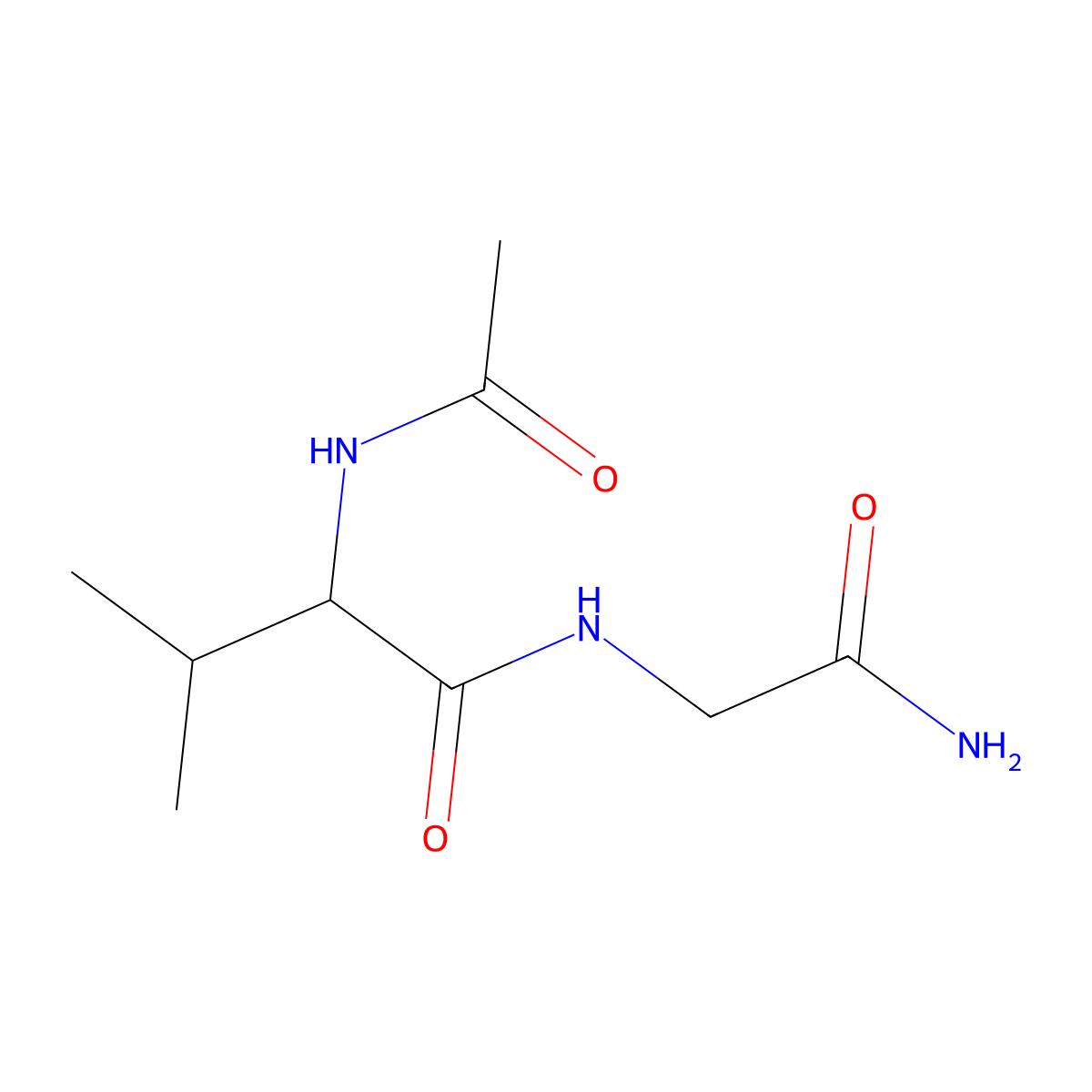 N-(Carbamoylmethyl)-2-acetamido-3-methylbutanamide molecular structure, CAS 1396987-24-8