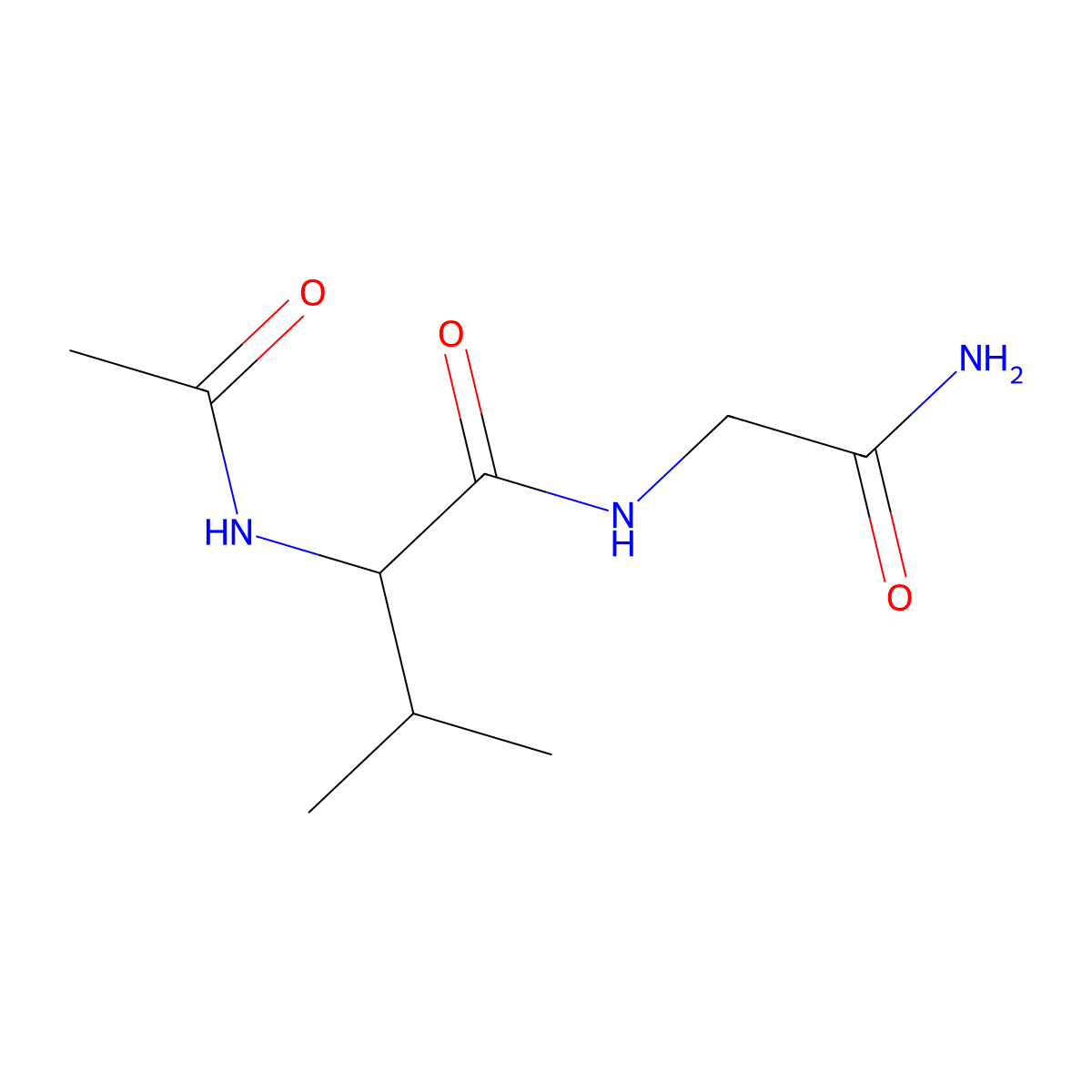 N-(Carbamoylmethyl)-2-acetamido-3-methylbutanamide molecular structure, CAS 1396987-24-8