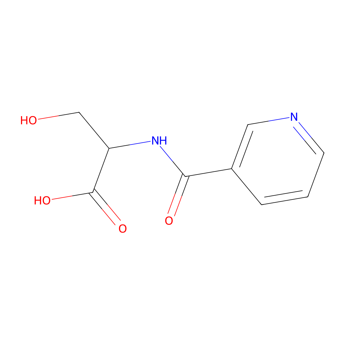 3-Hydroxy-2-(nicotinamido)propanoic acid molecular structure, CAS 1396987-68-0