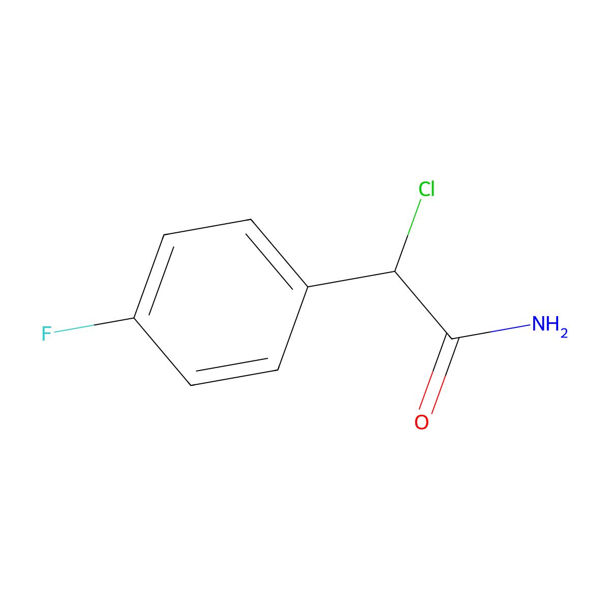 2-Chloro-2-(4-fluorophenyl)acetamide molecular structure, CAS 1396988-05-8