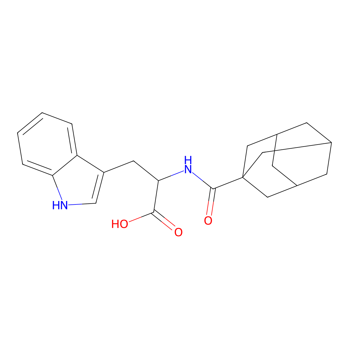 2-[(Adamantane-1-carbonyl)-amino]-3-(1H-indol-3-yl)-propionic acid molecular structure, CAS 1396988-55-8