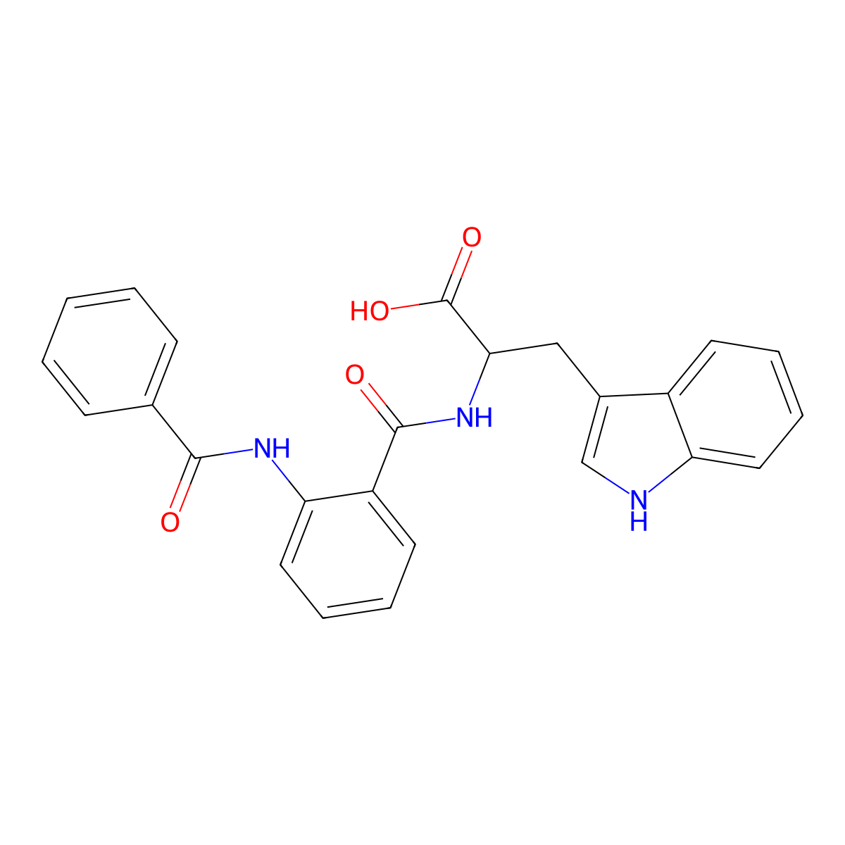 N-({2-[(phenylcarbonyl)amino]phenyl}carbonyl)tryptophan molecular structure, CAS 1396995-76-8