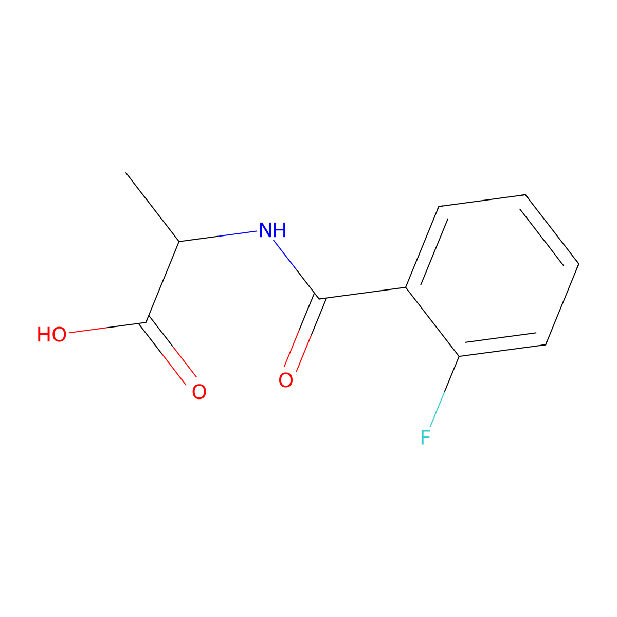 2-[(2-Fluorobenzoyl)amino]propanoic acid molecular structure, CAS 1396997-08-2
