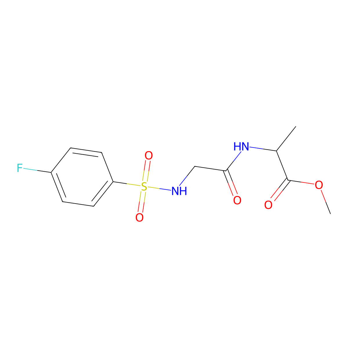 Methyl 2-[(2-{[(4-fluorophenyl)sulfonyl]amino}acetyl)amino]propanoate molecular structure, CAS 1396998-10-9