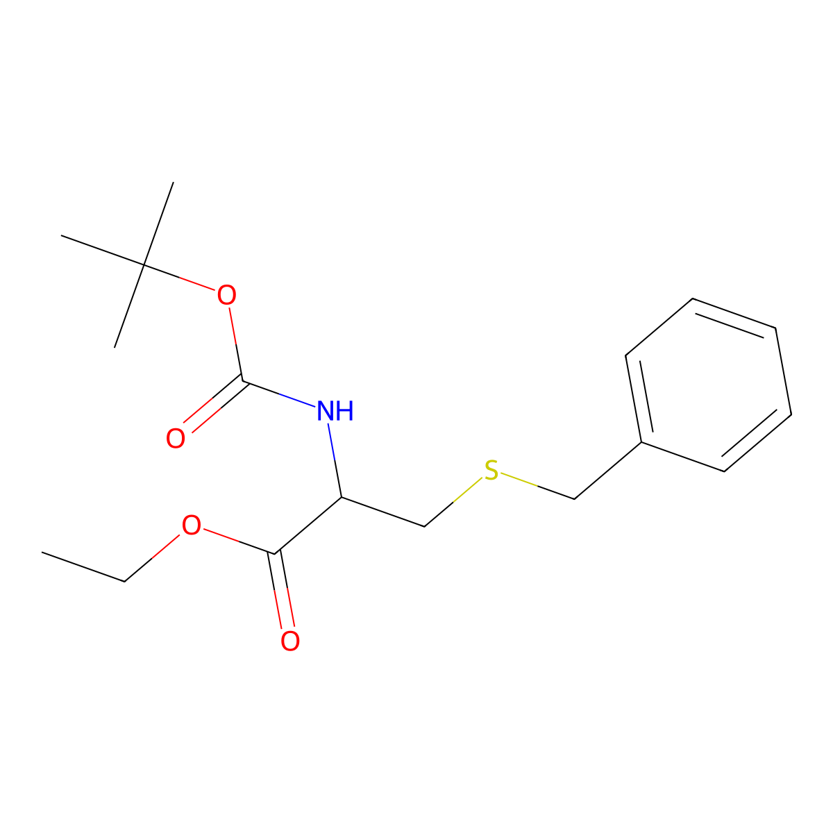 Ethyl 3-(benzylsulfanyl)-2-[(tert-butoxycarbonyl)amino]propanoate molecular structure, CAS 1396998-76-7