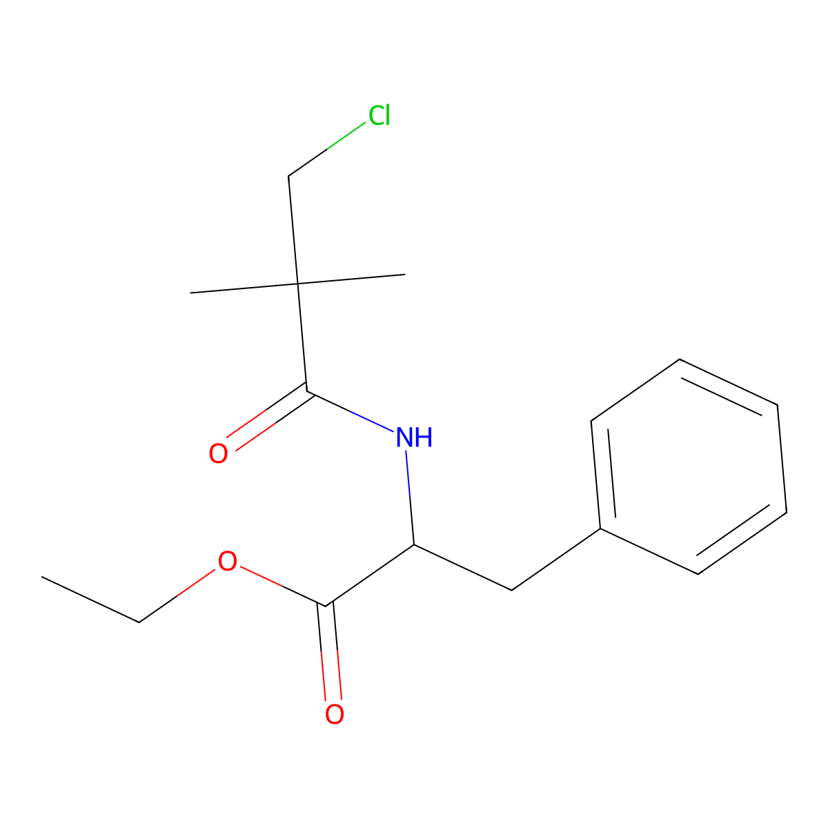 Ethyl 2-[(3-chloro-2,2-dimethylpropanoyl)amino]-3-phenylpropanoate molecular structure, CAS 1396999-17-9