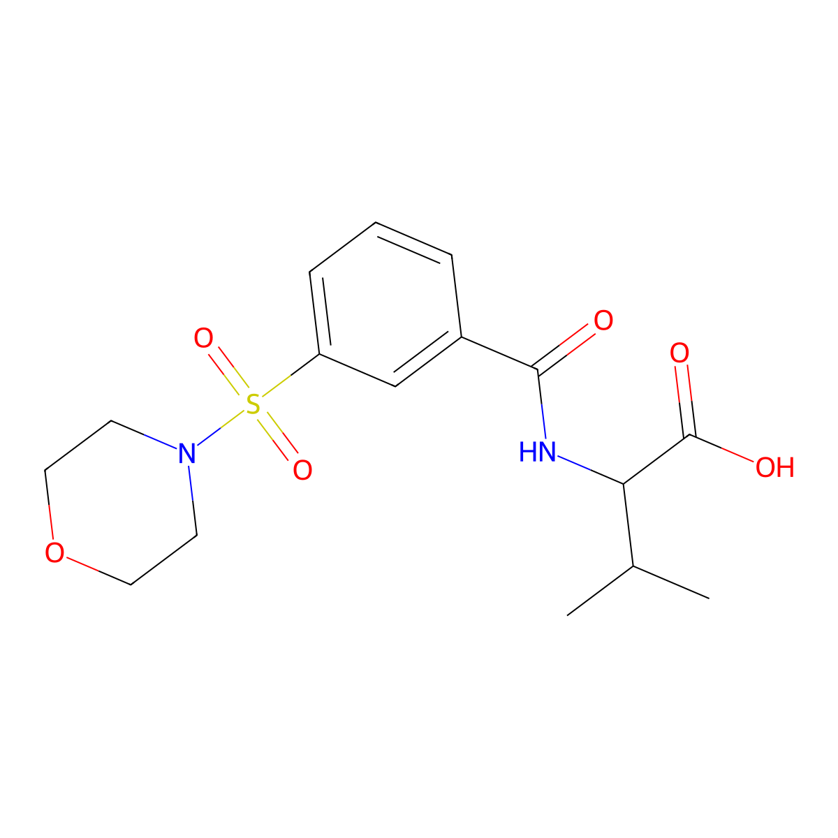 3-Methyl-2-{[3-(morpholine-4-sulfonyl)phenyl]formamido}butanoic acid molecular structure, CAS 1397002-40-2