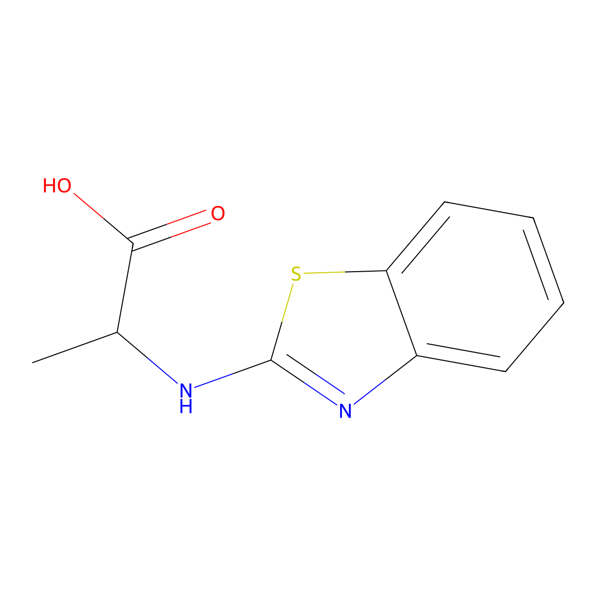 2-(1,3-Benzothiazol-2-ylamino)propanoic acid molecular structure, CAS 1397002-95-7