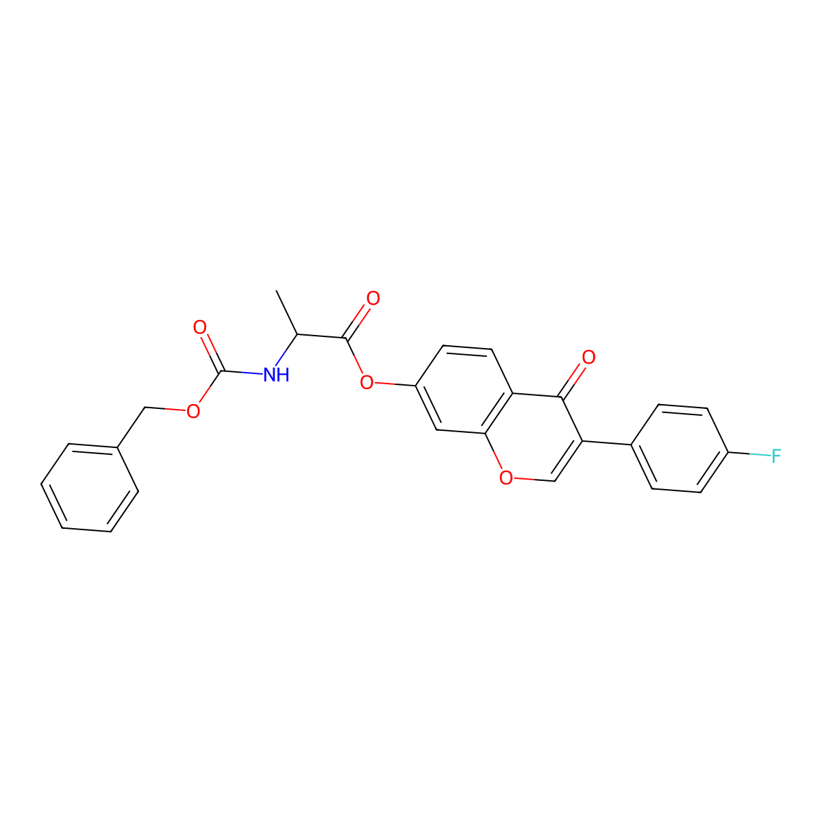 3-(4-fluorophenyl)-4-oxo-4H-chromen-7-yl N-[(benzyloxy)carbonyl]alaninate molecular structure, CAS 1397003-85-8