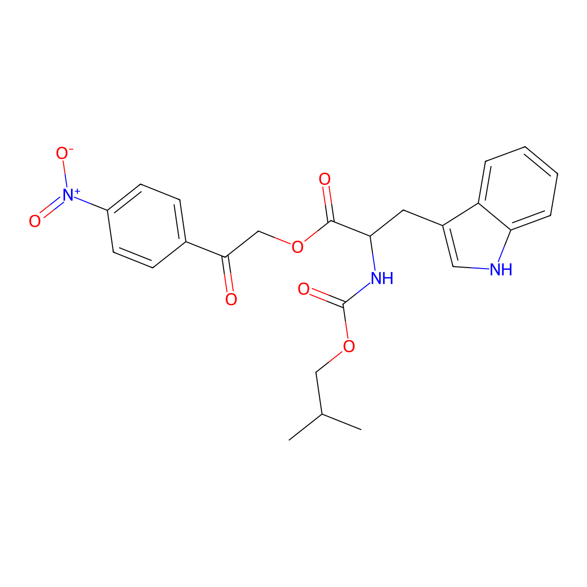 Tryptophan, N-[(2-methylpropoxy)carbonyl]-, 2-(4-nitrophenyl)-2-oxoethyl ester molecular structure, CAS 1397005-57-0